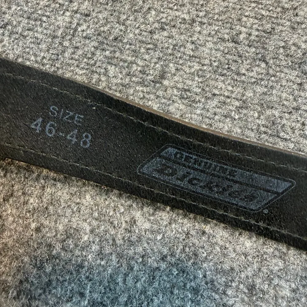 Dickies Mens Black Genuine Leather Work Belt Brass Buckle Size 46-48 XXL